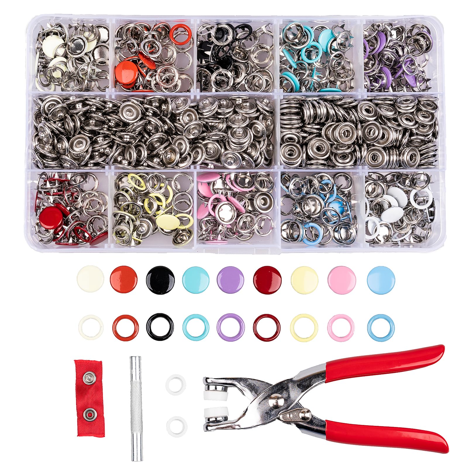 Amazon.com: Siziviki 200 Set Snap Button Kit - 9.5mm 10 Colors